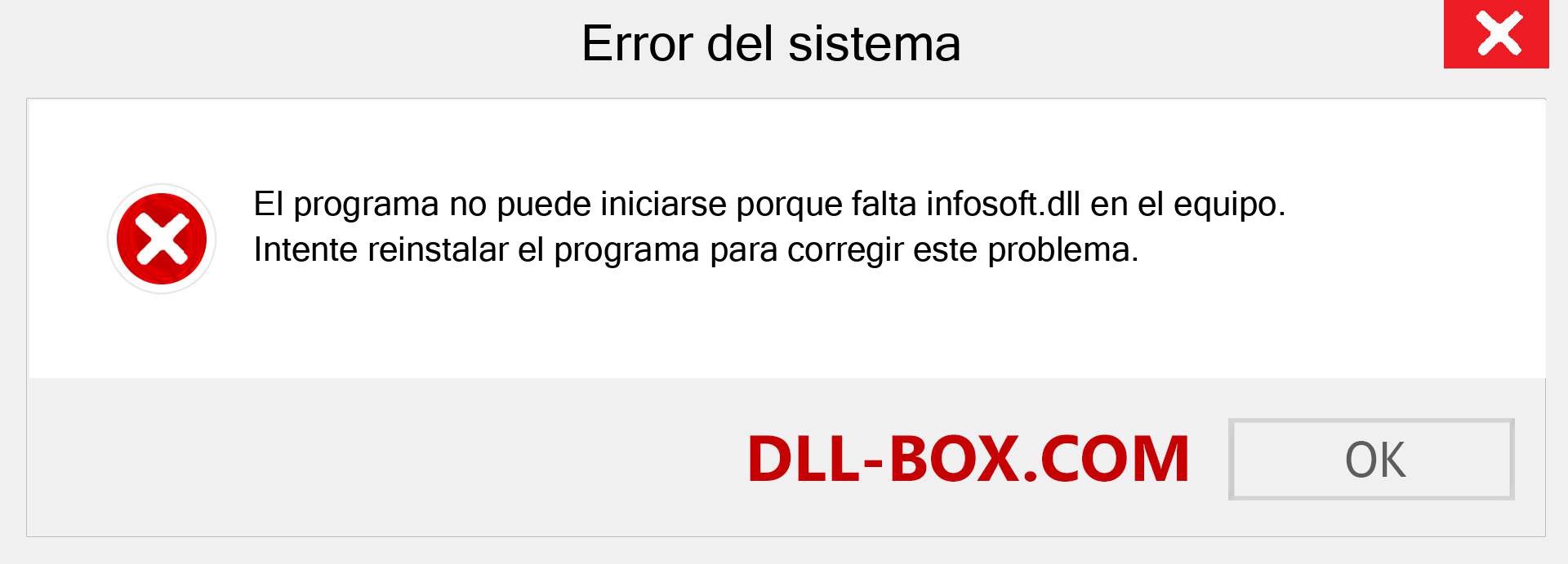 ¿Falta el archivo infosoft.dll ?. Descargar para Windows 7, 8, 10 - Corregir infosoft dll Missing Error en Windows, fotos, imágenes